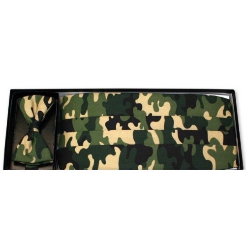 Jungle Camo Cummerbund and Bow Tie Set